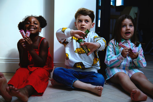 Kids snacking in the kitchen